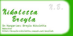 nikoletta breyla business card